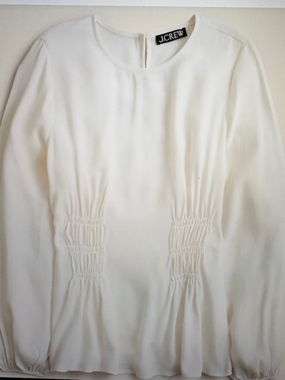 NWT J Crew Shirred-waist top in viscose crepe